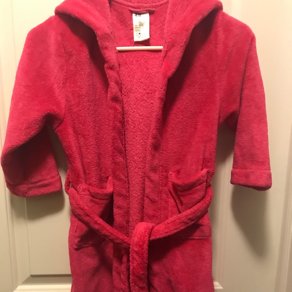 Kids h&m pink fleece robe